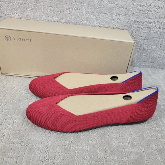 Rothy’s The Flats Scooter Red Slip On Ballet Shoes Women's Size US 10.5, 12 - Picture 5 of 10